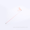 Stainless steel retractable cat teaser toy with feather